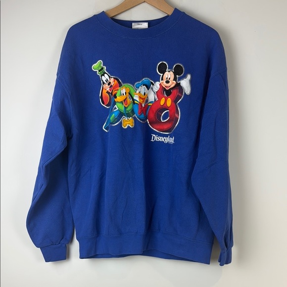 Disney Vintage 2008 Blue Crewneck Sweater with Mickey Mouse Design Medium - Picture 1 of 6